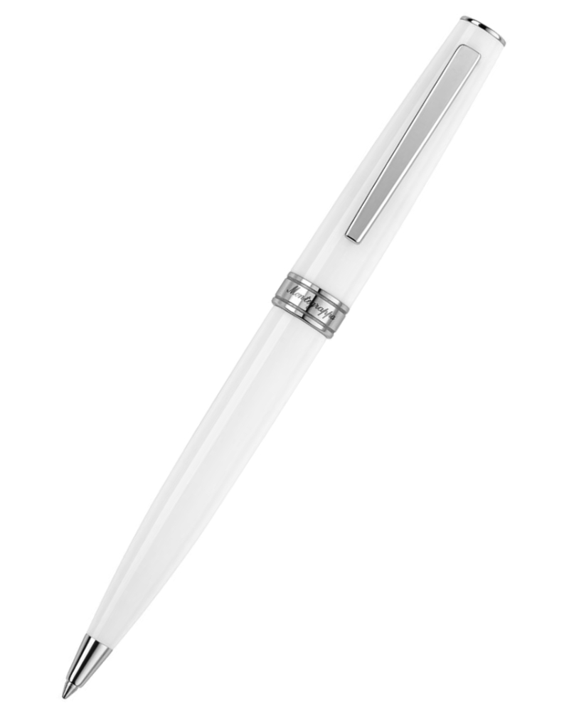 Montegrappa ISA1RBAW ручка шариковая, белая смола-нержавеющая сталь Montegrappa ISA1RBAW ручка шариковая, белая смола-нержавеющая сталь
