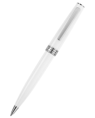 Montegrappa ISA1RBAW ручка шариковая, белая смола-нержавеющая  сталь