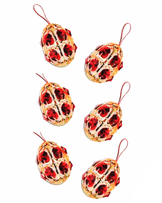 Faberge 680508R Набор из 6-ти красных елочных игрушек